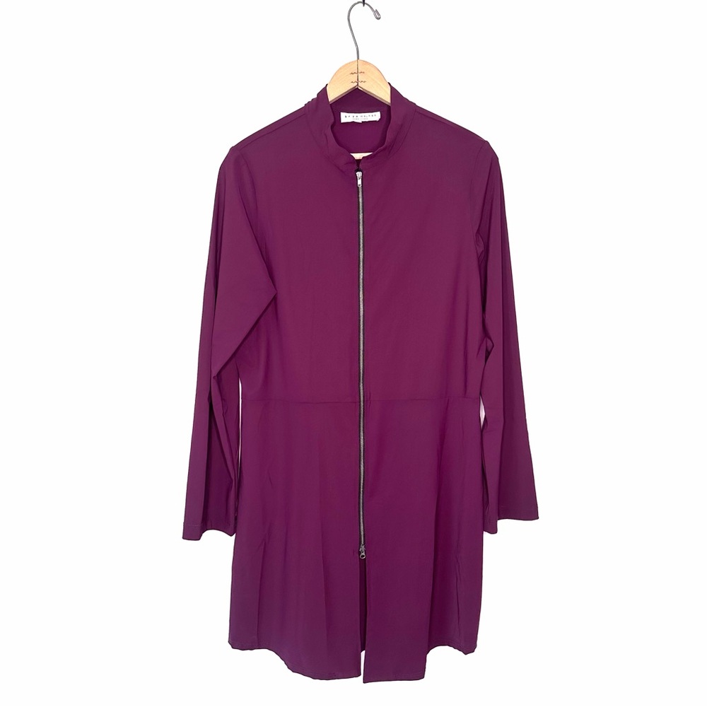 Bryn Walker Purple Front Zip Jacket Lightweight Long Sleeves Size Medium